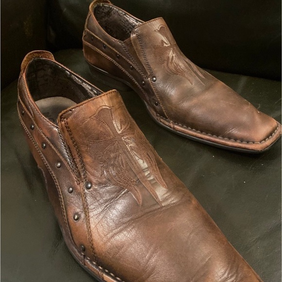 Lounge U Rock Men’s Brown Slip On  sz 9 - Picture 3 of 9